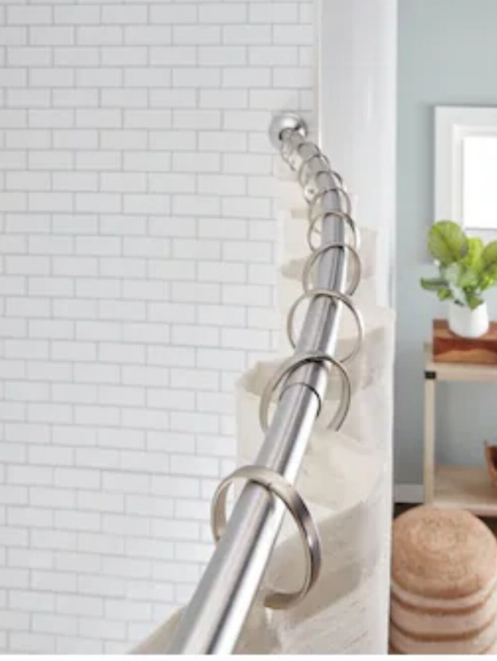 Allen + Roth 44”–72” Adjustable Curved Shower Curtain Rod Chrome SHLSNC01